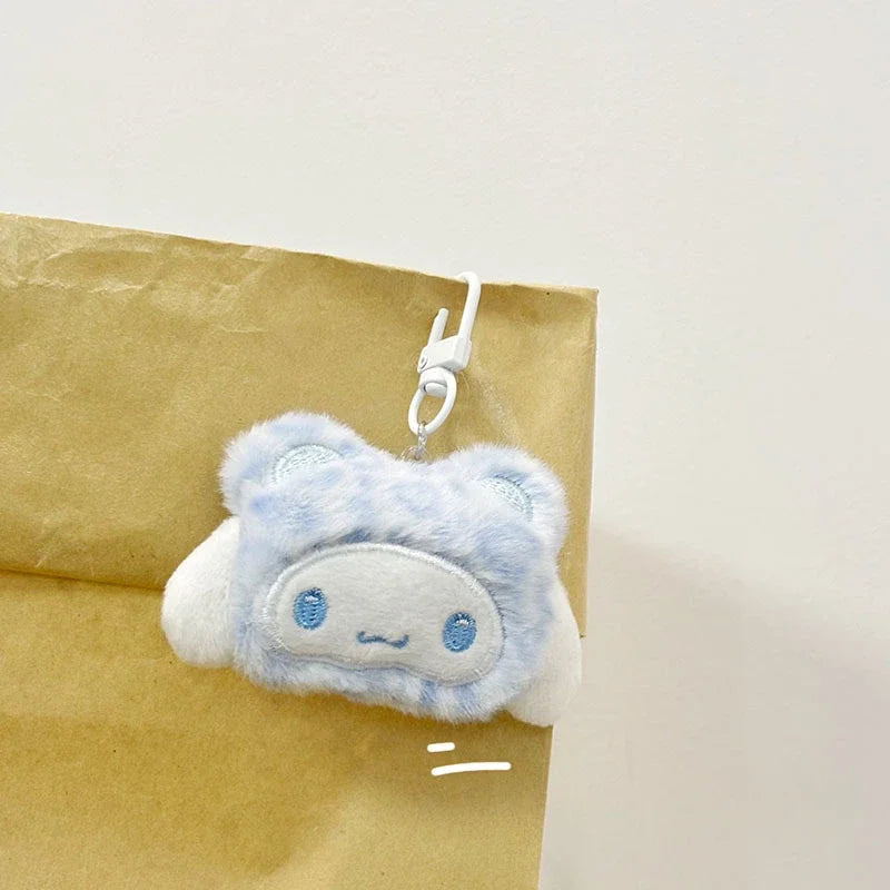 Sanrio Hello Kitty Cinnamoroll Plush Doll Keychain Anime Backpack Pendant Decoration Cute Cartoon Plush Toy Girls Birthday Gifts