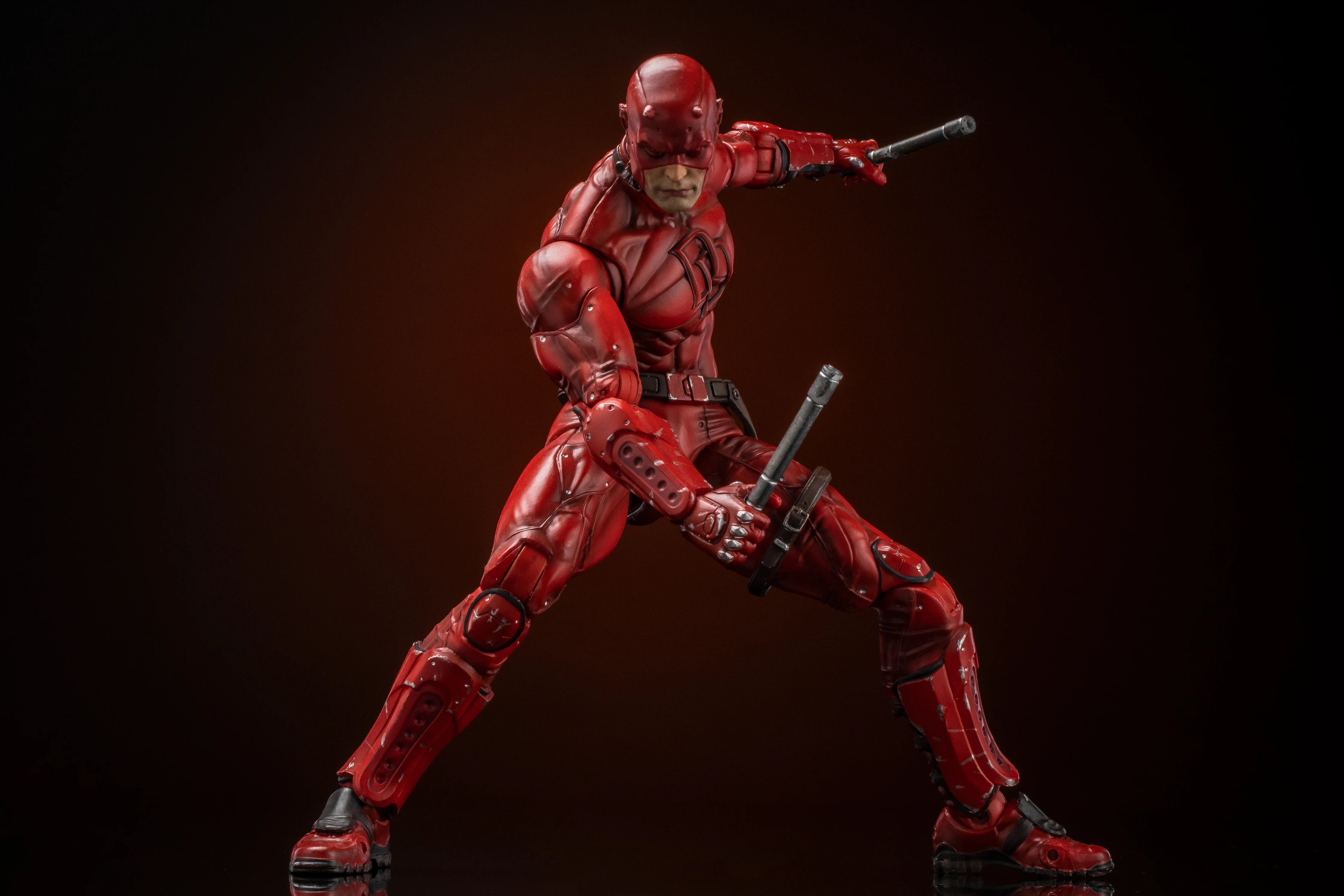 In Stock - FlefToys Marvel Daredevil Classic Red Shadowland Reborn Black 8