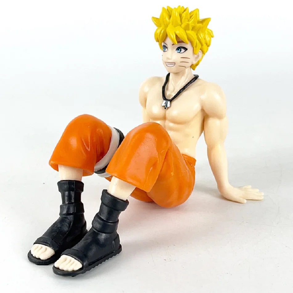 2pcs Anime Naruto Shippuuden Hatake Kakashi Uzumaki Naruto Figure Tenohira Sitting Model Toy Gift Collection Action Figure PVC