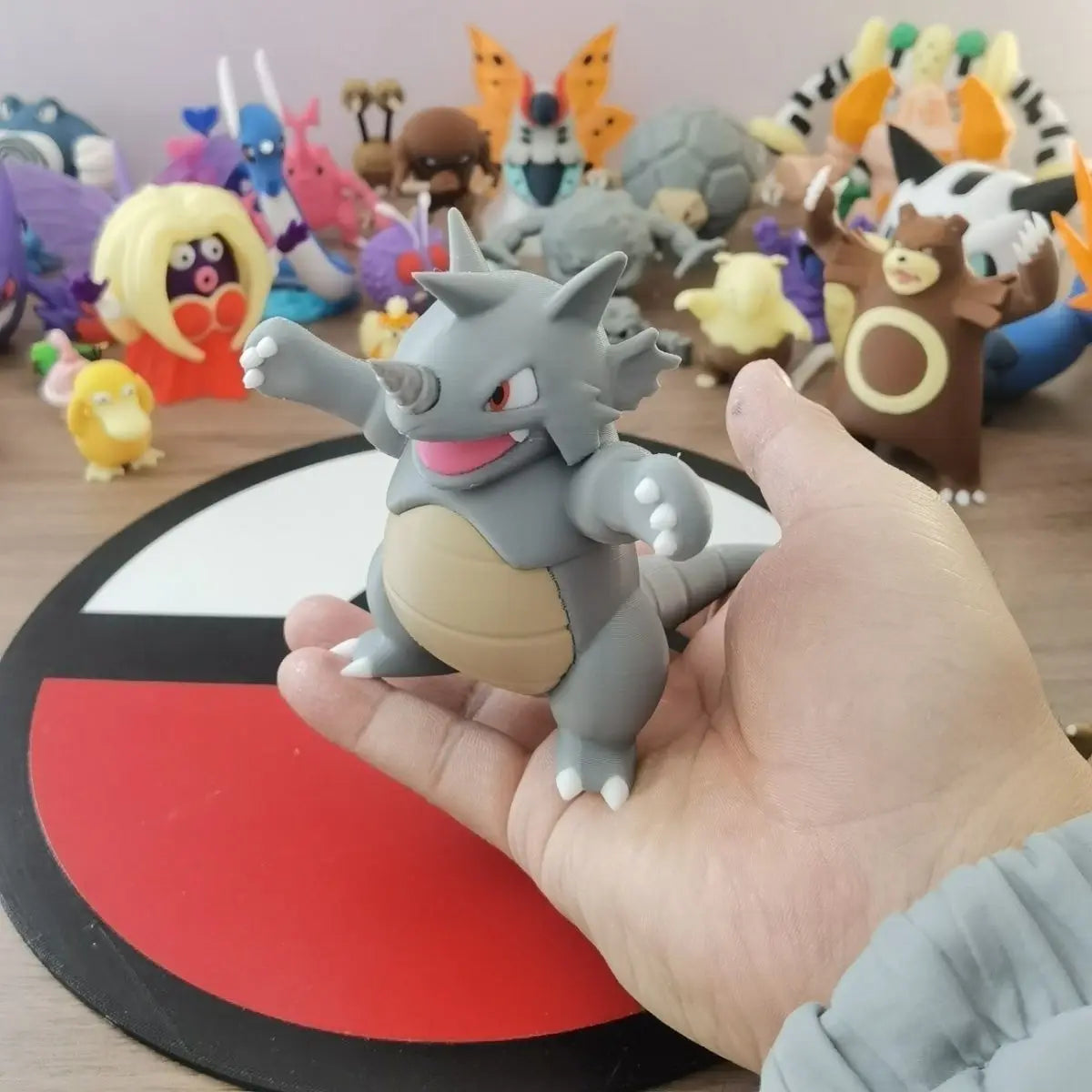 Pokemon Rhyhorn Rhydon Anime World 1:20 Action Figure Cute Doll 3d Print Model Desktop Collection Kids Toys Birthday Gifts