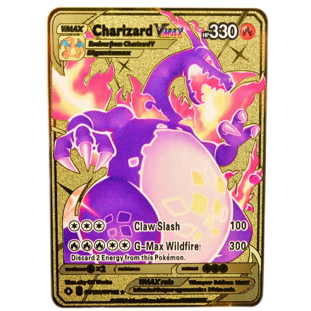 English Metal Pokemon Cards DIY Arceus Pikachu   Mewtwo Shiny Iron  GX Vmax EX Game Kids Collection Card Toy Gift pokemon card