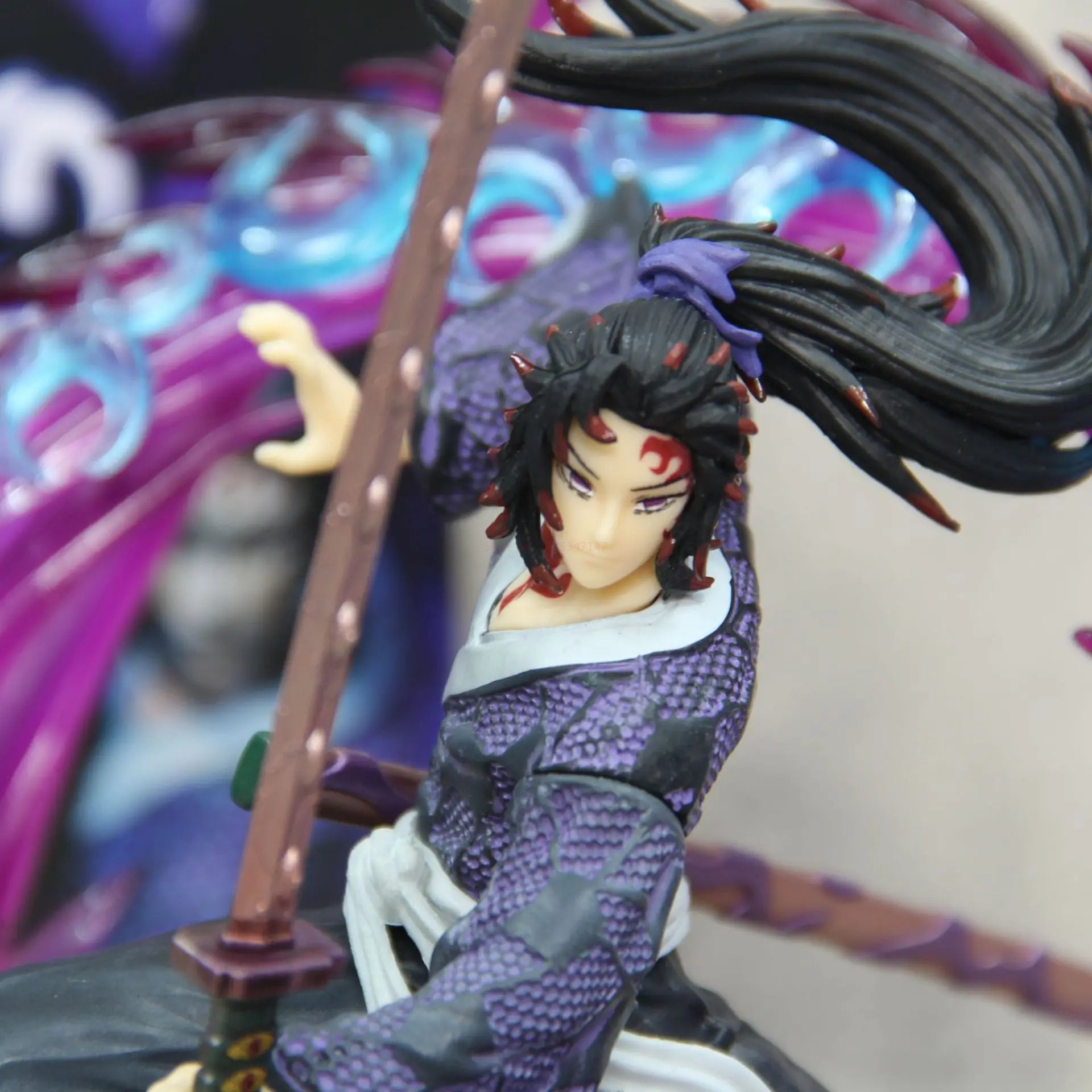 Hot 21cm Demon Slayer Kokushibo Tsugikuni Yoriichi Figure Gk Fierce Battle Action Figurine Pvc Statue Model Dolls Decor Toys