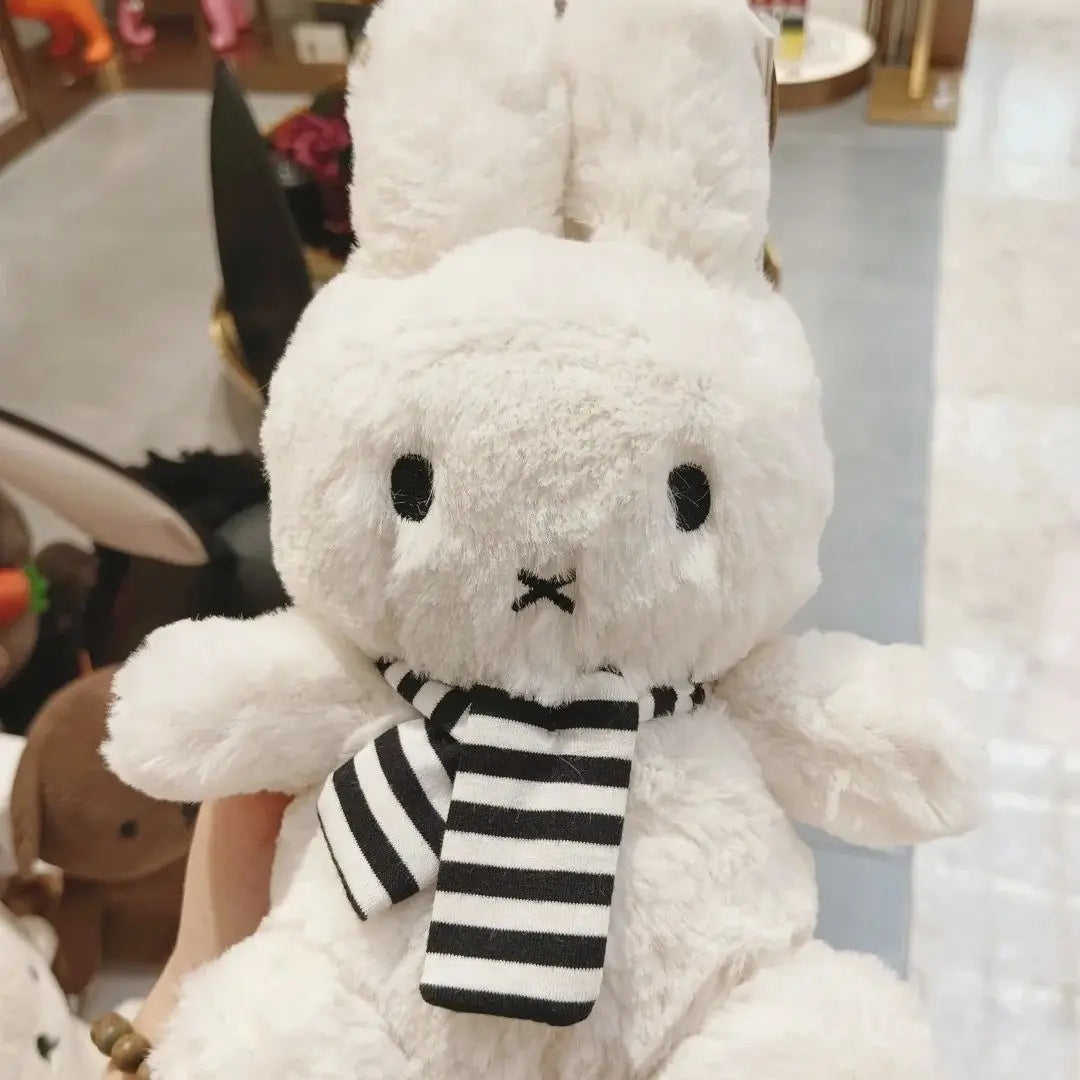 30CM Kawaii Miffy Plush Toy Cute Striped Scarf Doll Plush Doll Boy Girl Gift