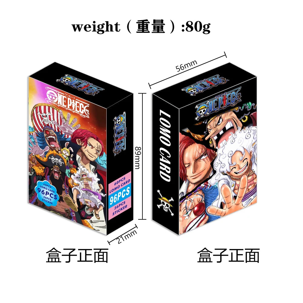 Naruto Japanese Anime Lomo Card One Piece 1pack/96pcs Card Games With Stickers Message Photo Gift For Anime Fan Game Collection