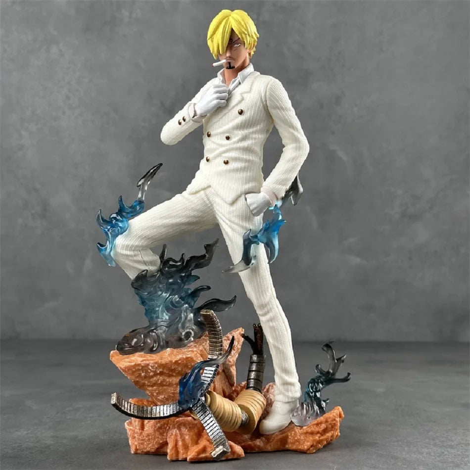 One Piece Gk Black And White Sanji Large 23cm Sanji Anime Accessory Model Children'S Toy