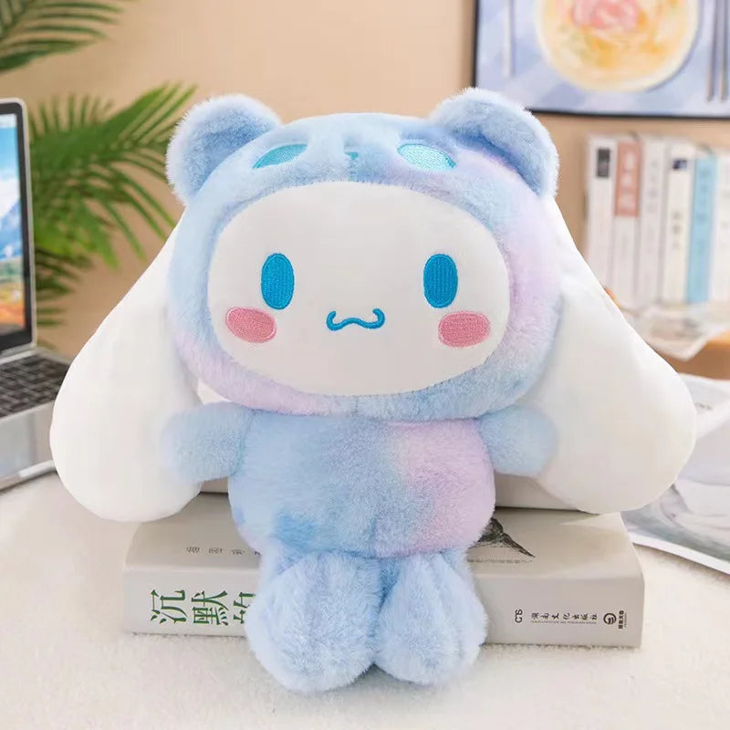 25CM Sanrio Kuromi Stuffed Plush Animal Dolls Hello Kitty Melody Cinnamoroll Plushies Decoration Room Pillow Kids Birthday Gifts