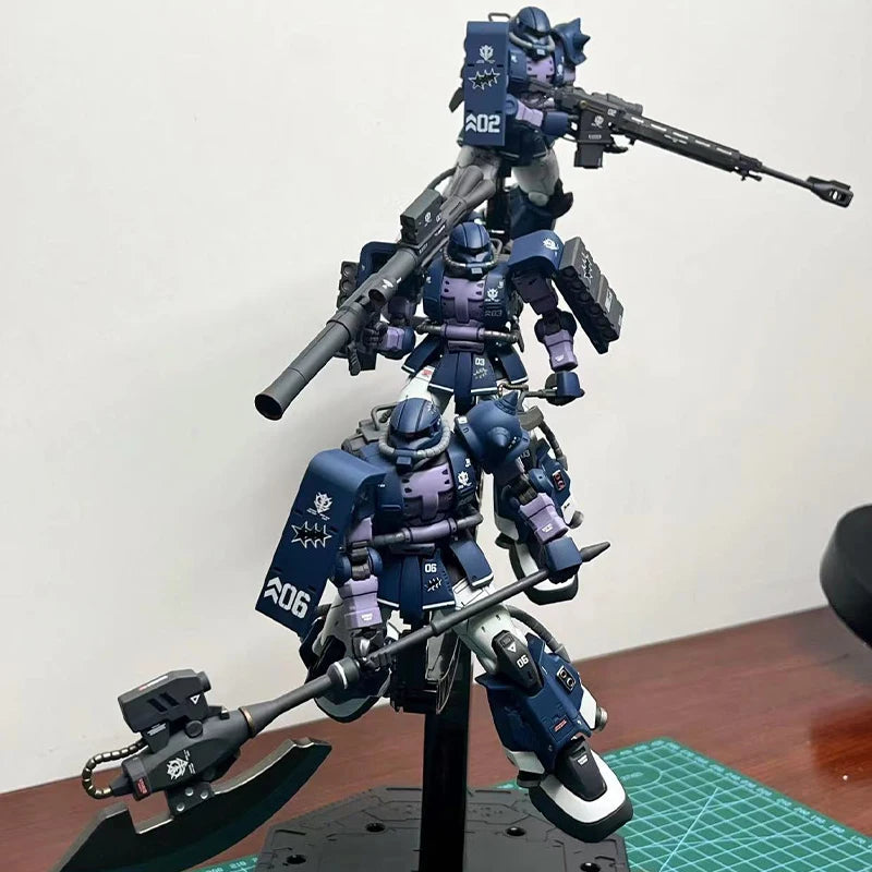 Gaogao Hg 1/144 Zaku Ms-06R-1A Assembly Model Action Model Kit 005 003 Zaku Ii High Sniper Rifle Axe Cannon Mobility Type Robot