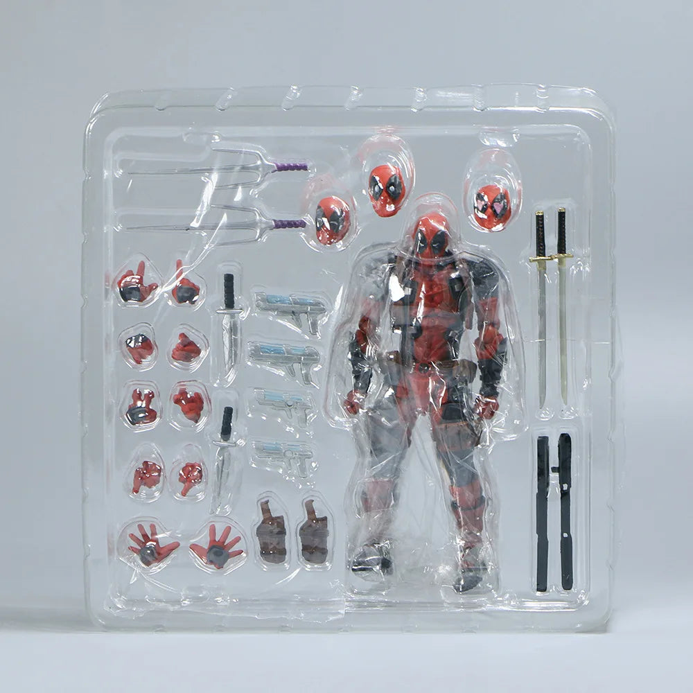 AMAZING YAMAGUCHI Deadpool 2.0 Grey Action Figure Mutants Joint Movable KAIYODO Wade SHF Model Movie Toys for Kids Gift