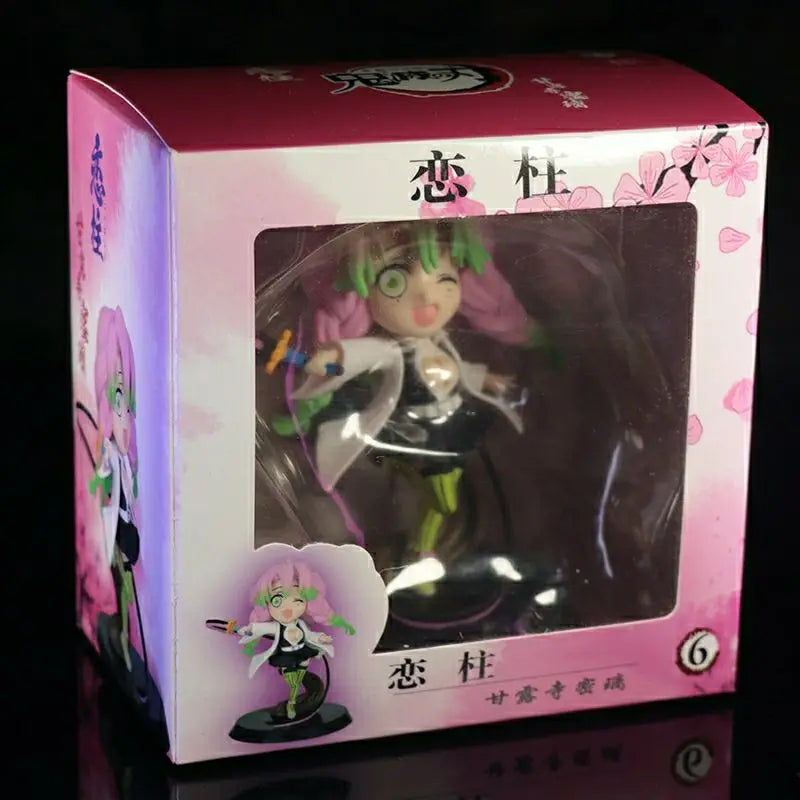 11cm Demon Slayer Figure Kanroji Mitsuri Anime Figure Kisatsutai Figurine Model Statue Doll Collection Decoration Toys Kids Gift