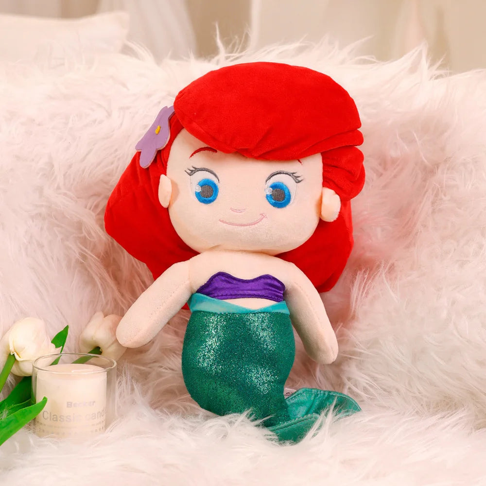 30cm Cute Q-version Mermaid Princess Elsa Cloth Plushier Doll Girl Doll Anna Plush Toy Children's Gift Childhood