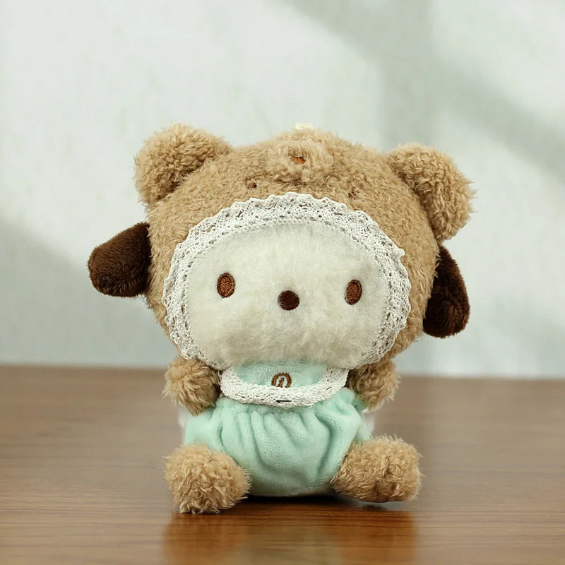 13cm Cute Sanrio Plush Keychain for Children Hello Kitty Pendant Kuromi Cartoon Key Chain Backpack Decoration Gifts for Girl Toy