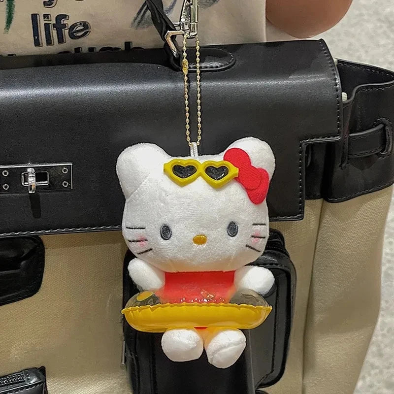 Sanrio Hello Kitty Doll Keychain Pendant Cartoon Kt Cat Stuffed Kawaii Plushies Key Ring Bag Accessories Girls Holiday Gift Toys