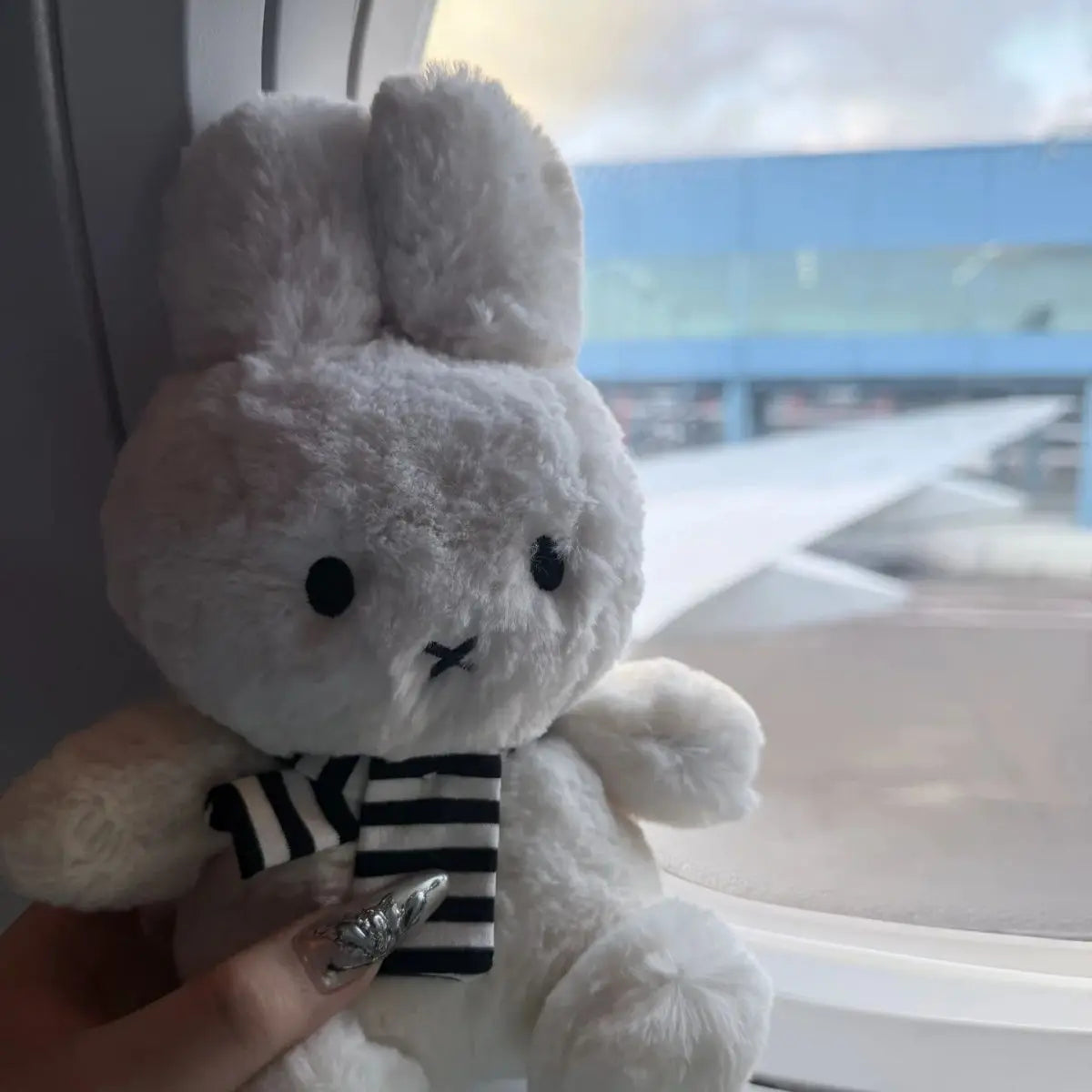30CM Kawaii Miffy Plush Toy Cute Striped Scarf Doll Plush Doll Boy Girl Gift