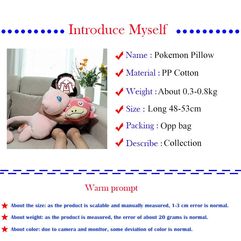 Pokemon Pillow Plush Toy Anime Garchomp Charizard Mew Psyduck Snorlax Dragonite Sleep Sofa Stuffed Big Size Cushion Peluche Kids