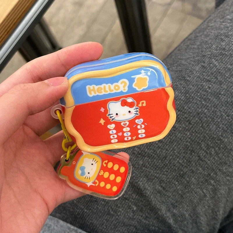 Cute Sanrio Hello Kitty Earphone Case For Airpods 1 2 3 4 Pro 2 Wireless Bluetooth Headset Protective Cover With Pendant