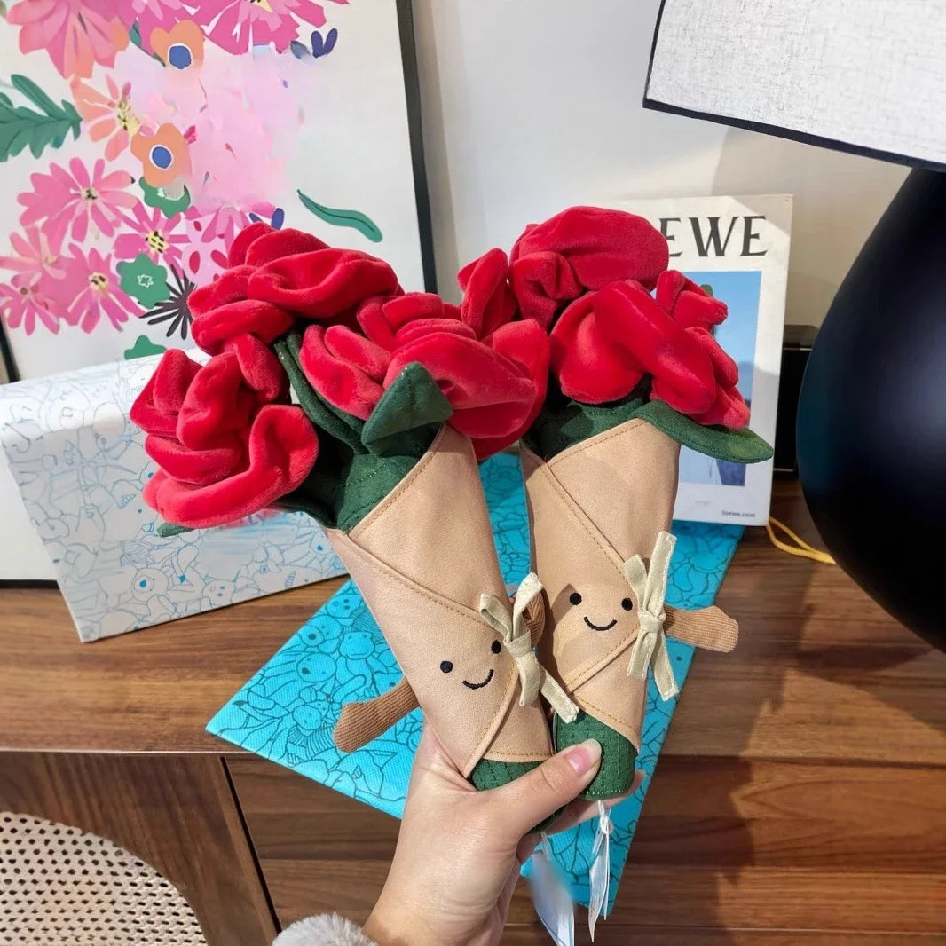 Jellycat With Tags Jellycat Fun Rose Bouquet Rose Bouquet Plush Doll Wedding Souvenir Valentine's Day Gift For Girls Stuffed Toy