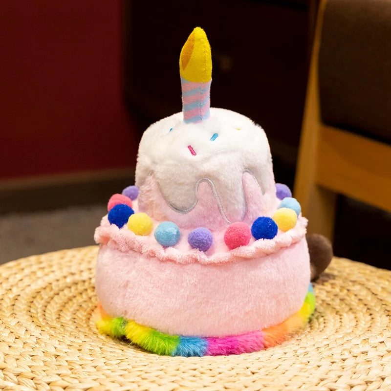 Jelly Cat Strawberry Cake Plush Toys Plush Food Dessert Pillow Kawai Sweet Birthday Cake Candle Party Decoration Creative Gifts