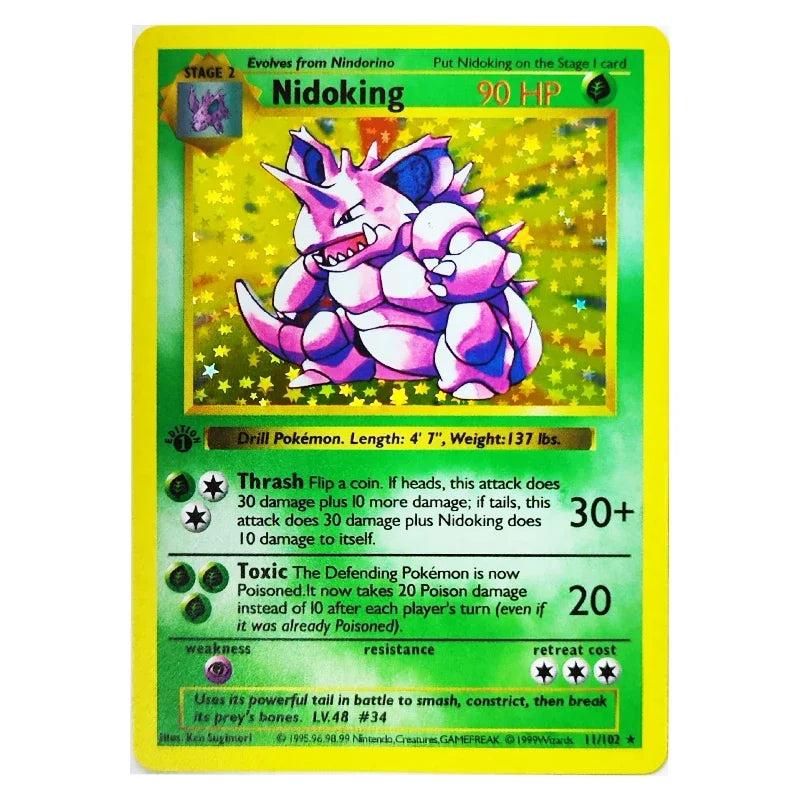 Pokemon Collection Cards 1996 1st Edition Flash Cards Charizard Blastoise Game PTCG Game Anime Shining Collection Cards Gift Toy