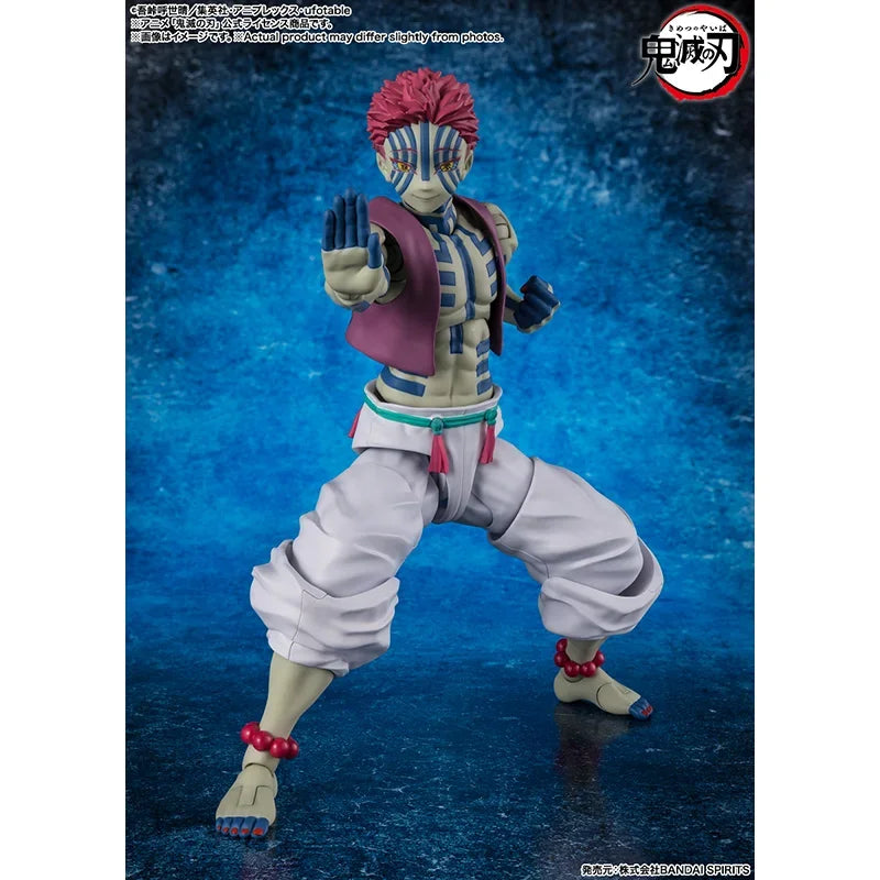 Original Bandai Demon Slayer S.H.Figuarts SHF Akaza Anime Action Figures Model Collection Toys Gifts