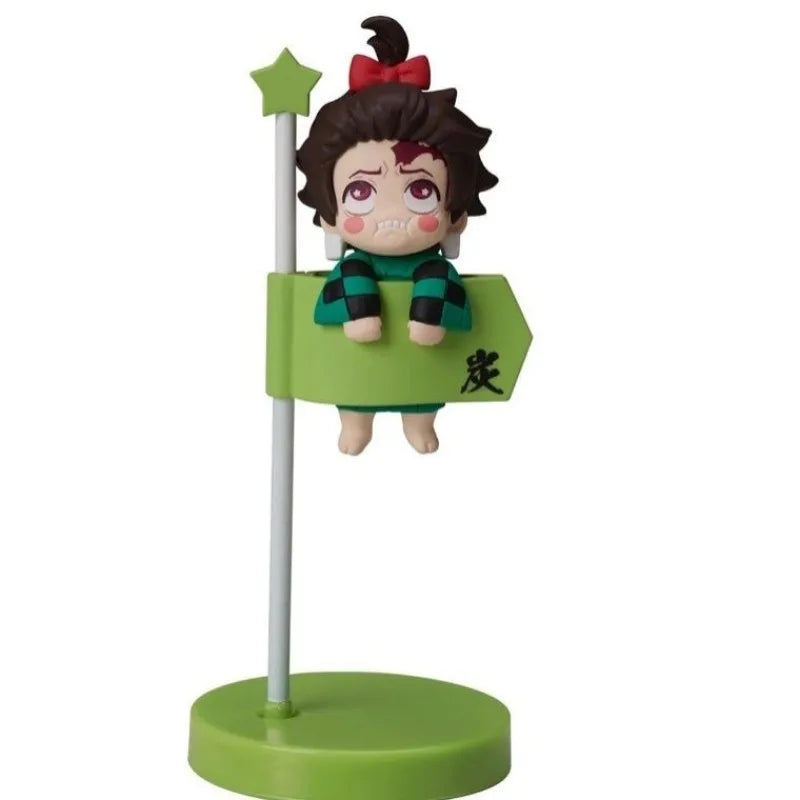 Anime Demon Slayer Gashapon Toys Flag Style Kamado Tanjirou Agatsuma Zenitsu Daki Uzui Tengen Figure Model Decoration Kids Gifts