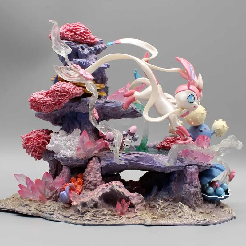Pokemon Sylveon Anime Figures Eevee Island 20cm Action Gk Figurine Pvc Statue Desk Decora Collectible Model Toys Christmas Gifts