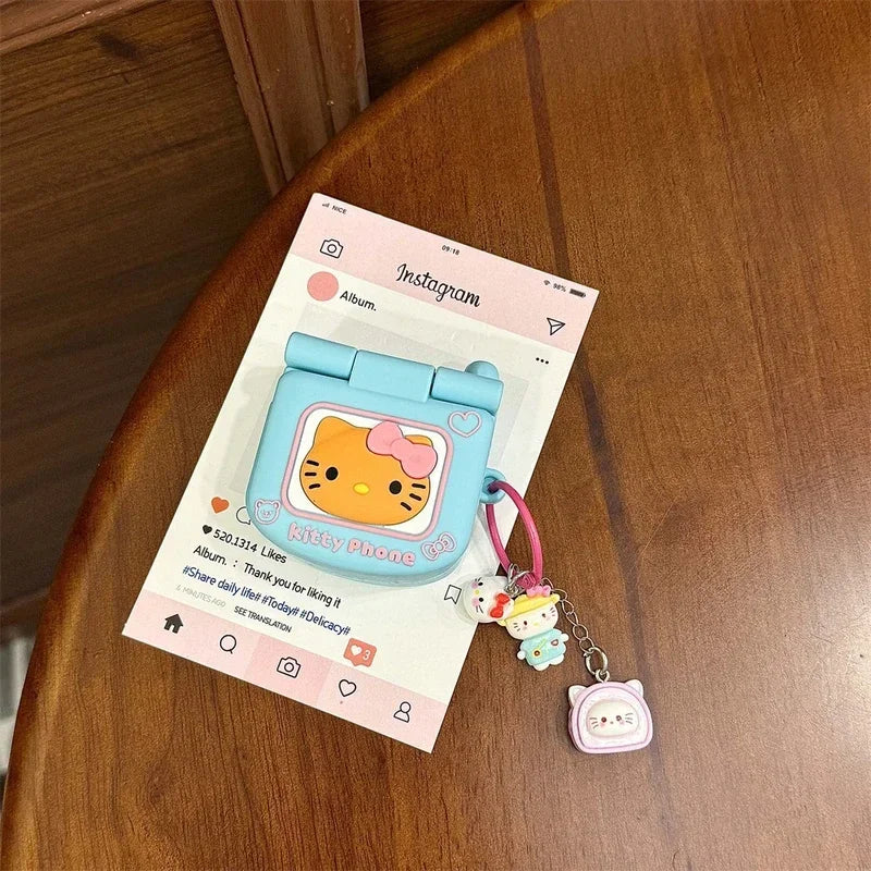 3D Cute Sanrio Hello Kitty Earphone Case For Airpods 1 2 3 4 Pro 2 Wireless Bluetooth Headset Protective Soft Cover With Pendant