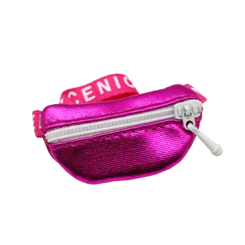 17cm V1 V2 Labubu Crossbody Bag Cute 1/6 1/8 1/12 BJD Dolls DIY Waist Bags Cute 15cm Idol Plush Doll Accessories Belt Bag Gift