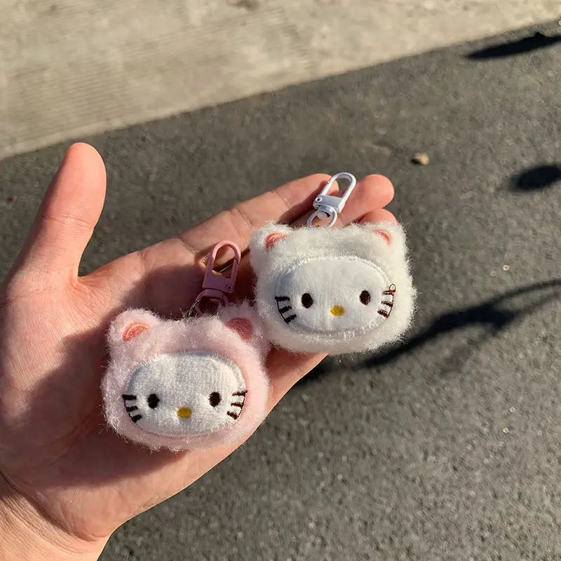 Sanrio Kawaii Hello Kitty Embroidered Plush Doll Keychain Sweet Girl Cute KTM Backpack Pendant Keyring Decoration Holiday Gifts