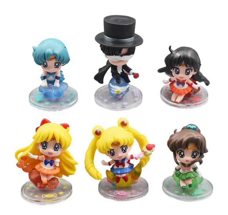 6pcs/set SAILOR MOON  Girls Figure Toys for Girls