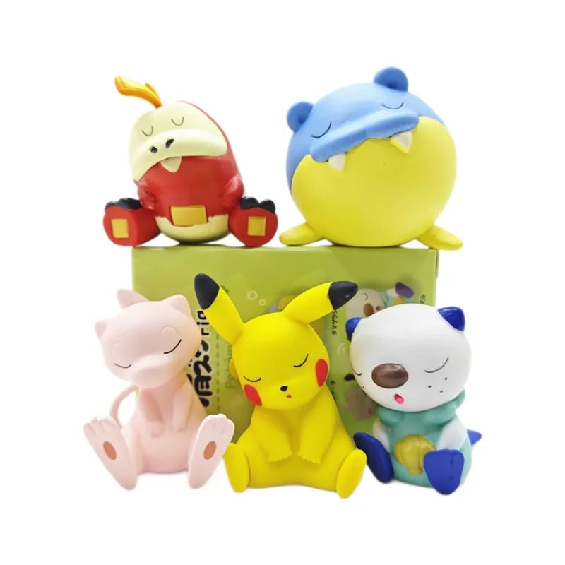 Takara Tomy Pokemon Fuecoco Pikachu Oshawott Mew Spheal Figure Shoulder To Shoulder Sleep 4 Gashapon Figurine Xmas Gift