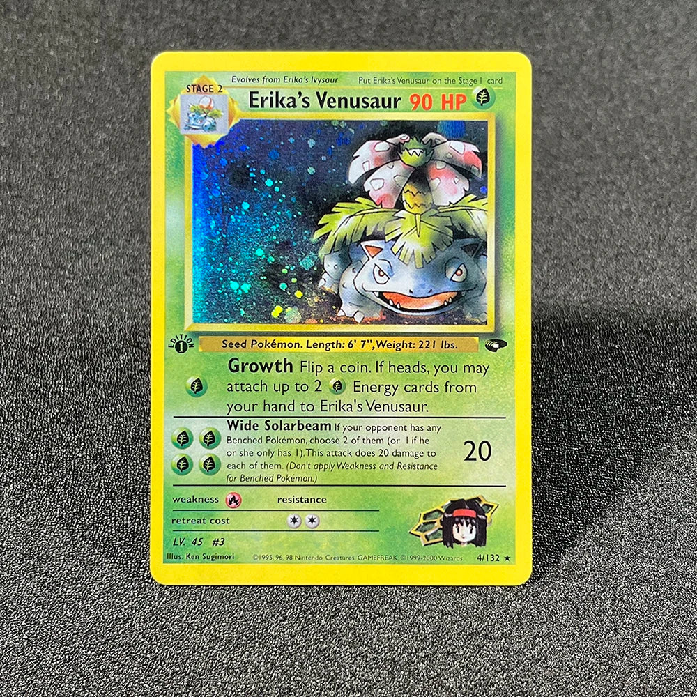 PKM Cards 1996 Years 1st Gym Set English Cards PTCG Charizard Blastoise Venusaur Game Anime Collection Cards Gift Toy Proxy Card