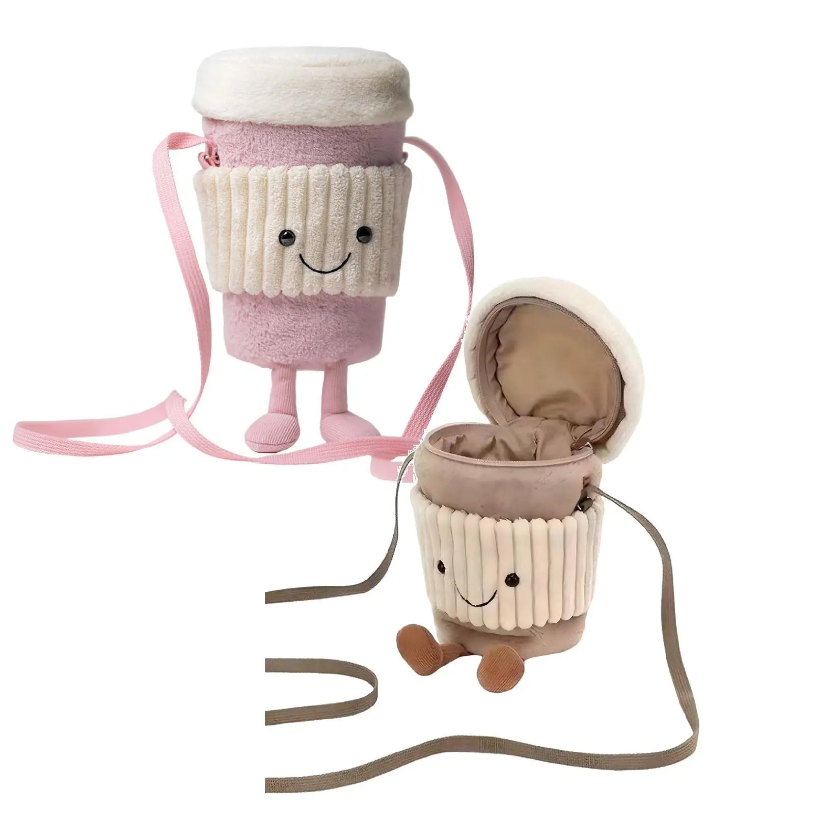 2 Colors Coffee Milk Tea Bag, Women's Messenger Bag Plush Bag, Fashion Cute, Accompanying Toy Cup Set, Girls Festival Gifts