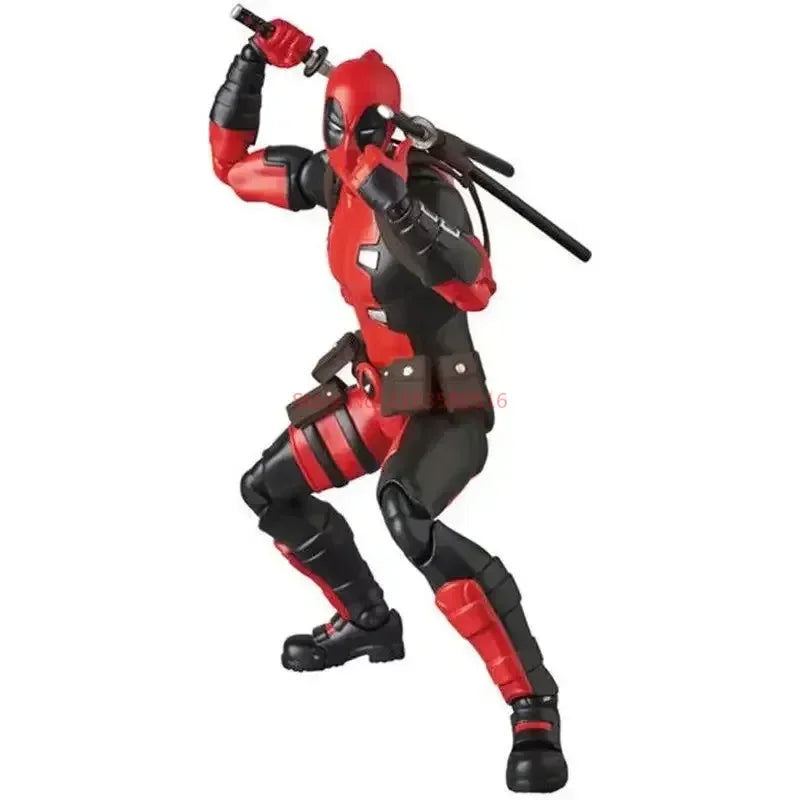 Stock 16cm Anime Deadpool Mafex 082 X-men Action Figures Comic Version Collectable Model Doll Cool Boys Birthday Festival Gifts