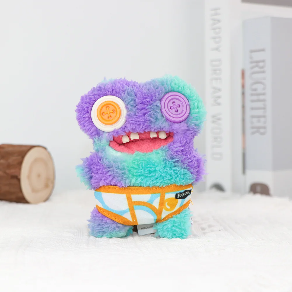 Original Teeth Monsters Pendant Plush Doll Fuggler Funny Ugly Monster Keyrings Keychain Toy Halloween Prank Decoration Gift