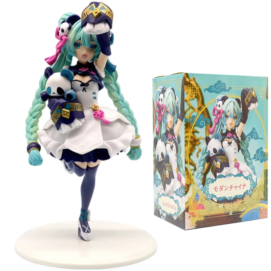 20CM Anime Hatsune Miku X Cinnamoroll Figure Anime Peripheral Collectible Models Decorative Decorations Children Kawaii Gift
