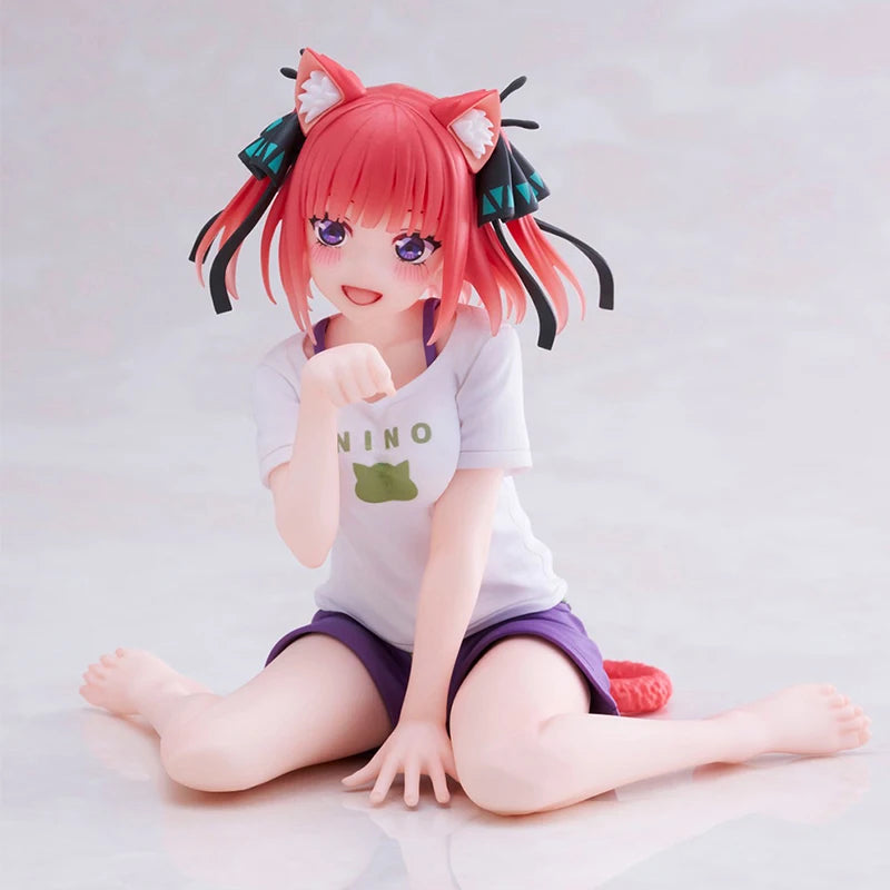 10cm Yotsuba Anime Cute Nakano Nino Figurine The Quintessential Quintuplets Figure Cat Nakano Miku Figure PVC Collection Toys