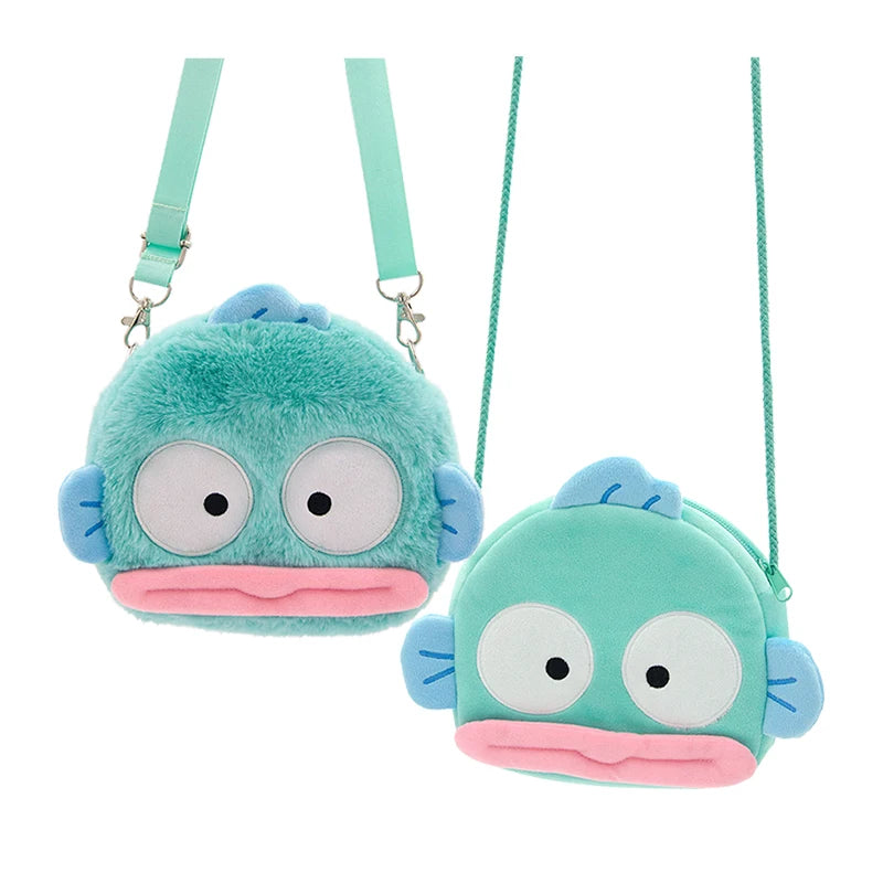 Kawaii Sanrio Hangyodon Messenger Bag Anime Cartoon Student Toy Key Headphone Storage Bag Wallet Children's Toys Birthday Gifts