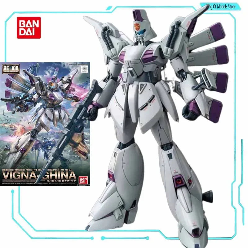 Bandai Original MODEL KIT GUNDAM RE 1/100 ALL  JAGD DOGA  ZAKU Anime Action Figure Assembly Model Toys  Model Gifts for Boys