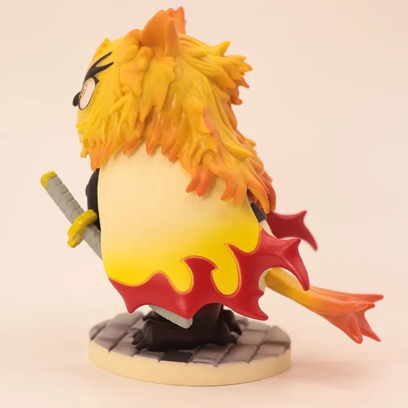 Demon Slayer Anime Figures Kimetsu No Yaiba Gk Figure Owl Cos Rengoku Kyoujurou Model Collect Children'S Christmas Cute Gift