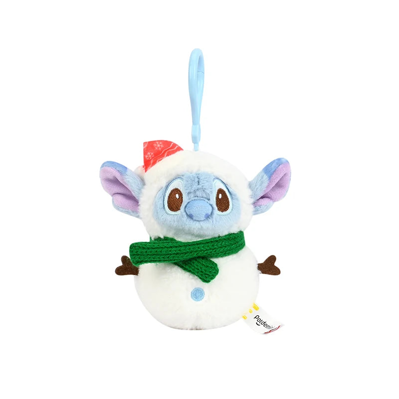 Disney Christmas Stitch, Lotso & Winnie Plush Keychain Set Holiday Themed Bag Charm Gift Cute Backpack Decor for Kids & Fans