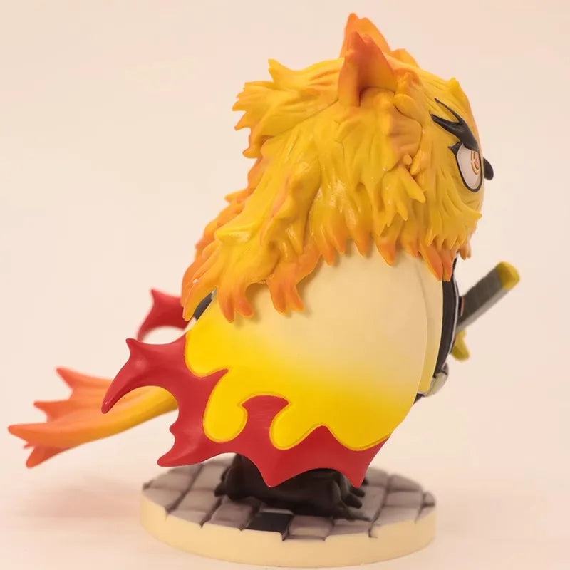 Demon Slayer Anime Figures Kimetsu No Yaiba Gk Figure Owl Cos Rengoku Kyoujurou Model Collect Children'S Christmas Cute Gift