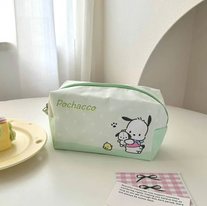 Sanrio Hello Kitty Kuromi Handheld Makeup Bag Portable Mini Storage Bag Cartoon Handbag Anime Peripherals Holiday Gift for Girls