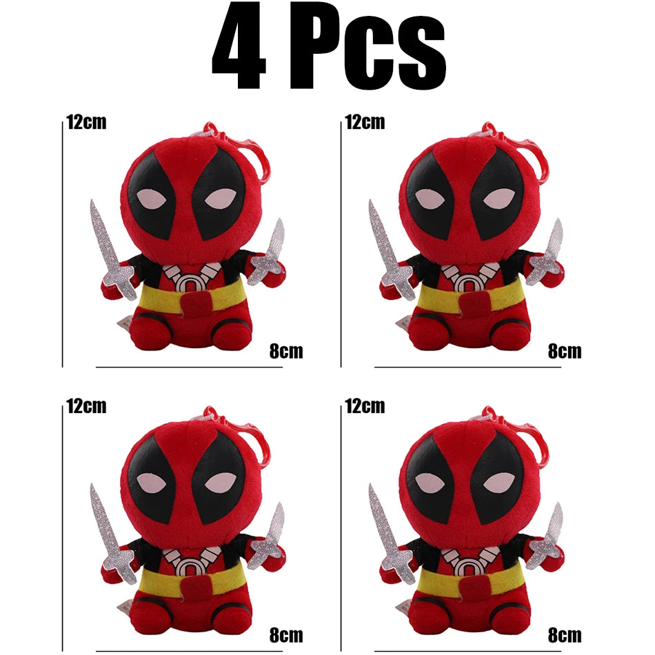 12-22cm Marvel Deadpool Plush Stuffed Toys Cartoon Comics Figures Soft Dolls Pendant Kids Birthday Gifts Kawaii Xmas Decor