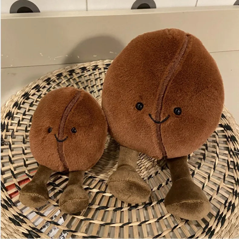 Jelly Cat 13/20cm Coffee Bean Doll Creative Smiling Face Doll Pet Interactive Companion Toy Furniture Ornaments Holiday Gift
