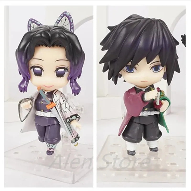 Demon Slayer Anime Figure - Kochou Shinobu & Giyu Tomioka Dual Pack 10cm Action Figures Cute Collectible Toys for Children And F