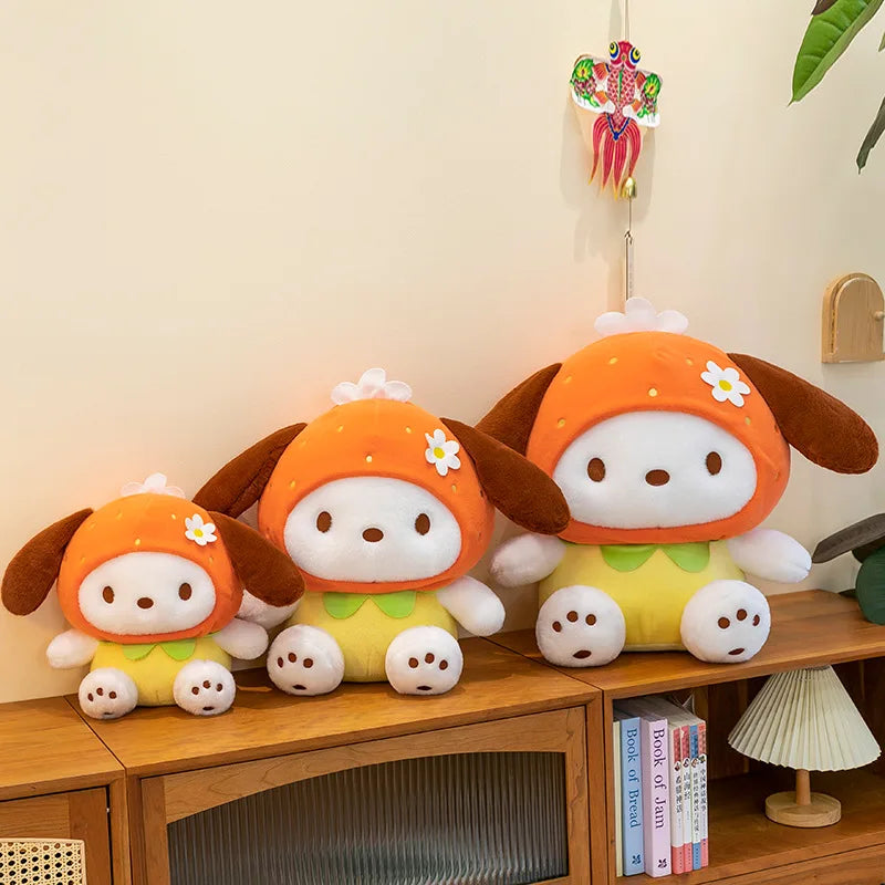 New Sanrio Flower Pochacco Plush Toy Cartoon Cute Plush Dog Doll Children'S Gift Pillow Birthday Gift