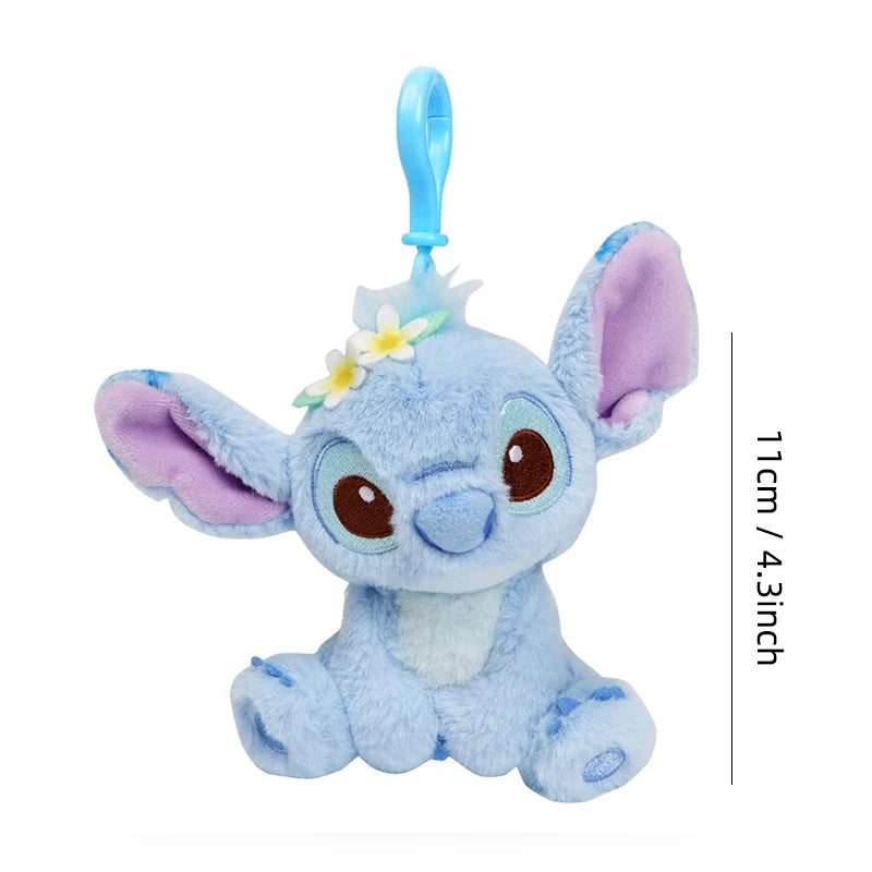 Disney Stitch Plush Toy Anime Doll keyring Cartoon & Cute Children's Toys Backpack Pendant valentines Gift