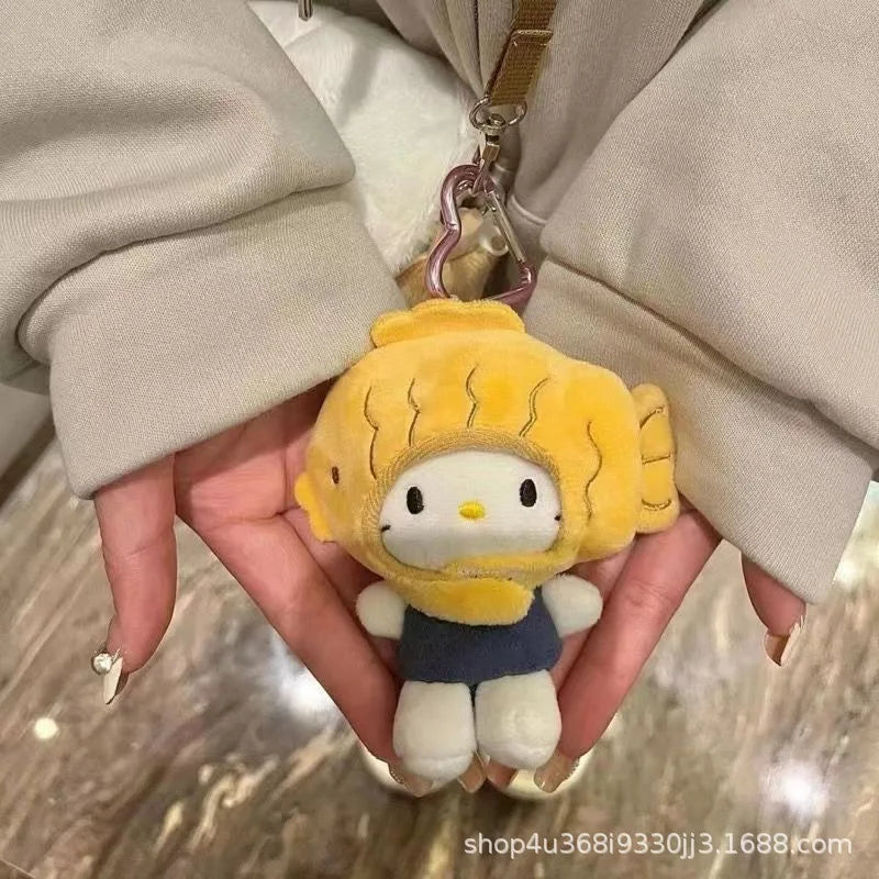 Kawaii Anime New Sanrio Hello Kitty Cartoon Plush Toy Fashion Plush Doll Pendant School Bag Keychain Accessories Gift for Friend