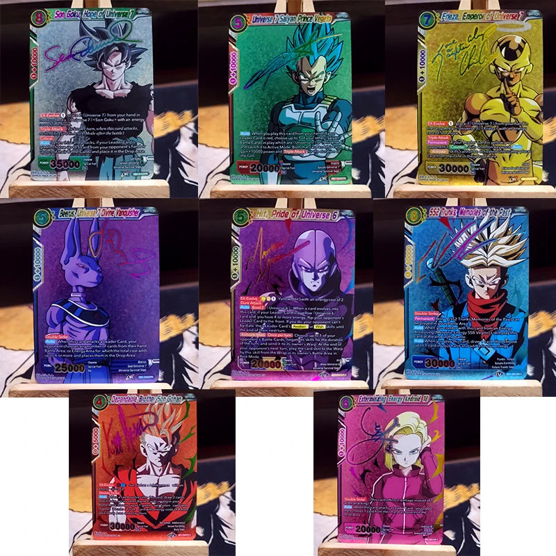 Dragon Ball Super Son Goku Torankusu Bulma DIY Homemade Bronzing Toys Collection Card Christmas Birthday Gift English Version