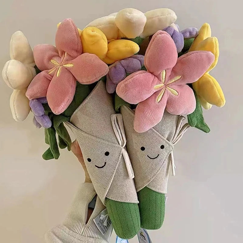 Interesting Plush Bouquet, Tulips, Potted Plants, Plush Dolls, Lovely And Soothing Bouquets, And Graduation Day Gifts For Girls.